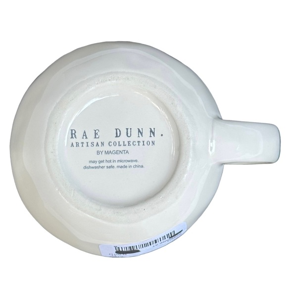 Rae Dunn CREAM Creamer Pitcher White Black Large Letters Dimples NWT 2017 OG - Picture 8 of 11